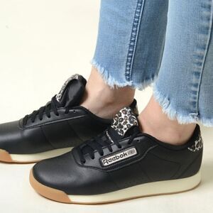 New! Reebok Princess Leopard Cheetah Gum Sole Faux Leather Animal Print Sneakers